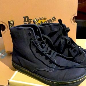 Dr.Martens black canvas. Size 6 gently worn